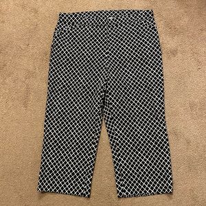 Kim Rogers black white Capri stretch pants size 16